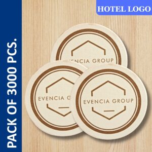 Hotel Coaster for Glass/Cup (Single color printed hotel logo)(Pack of 3000)