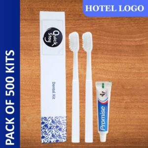 Hotel Dental Kit- Promise(10gm) with 2 Toothbrush- With Hotel Logo Branding(Pack of 500)