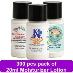 Herbal Moisturizing Lotion (20 ml) -300pcs-Milk Cream & Rose(+ Hotel Logo Branding Stickers)