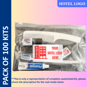Make your Customizable Hotel Guest Kit with LOGO Branding (Pack of 100)