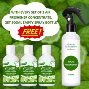 Room Air Freshener Concentrate (3X50 ml)-Makes 3L Liquid (Lemon Bergamot)