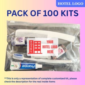 Make your Customizable Hotel Guest Kit with LOGO Branding (Pack of 100)