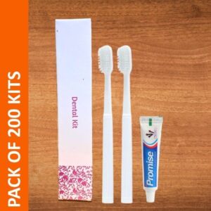 Hotel Dental Kit- 2 Toothbrush + Promise(10gm) + 1 Paper Box(Pack of 200)