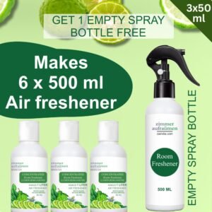 Room Air Freshener Concentrate (3X50 ml)-Makes 3L Liquid (Lemon Bergamot)